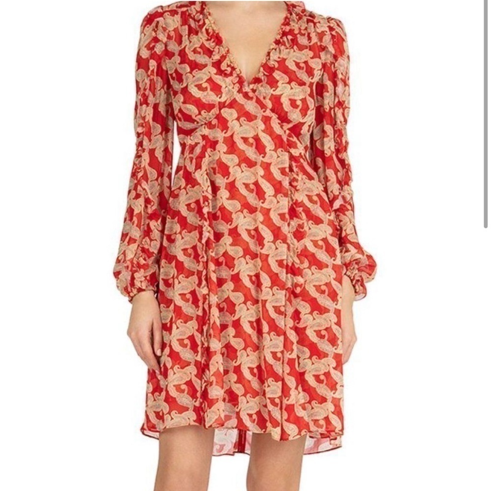 THE KOOPLES: WRAPAROUND SHORT PRINTED DRESS WITH FRILLS ❤️ size 2 - Picture 3 of 13